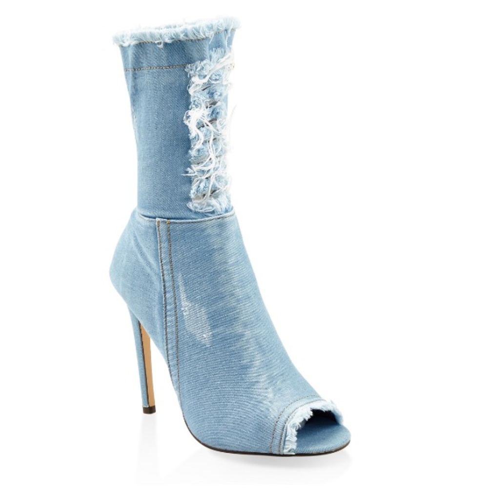 Denim heels